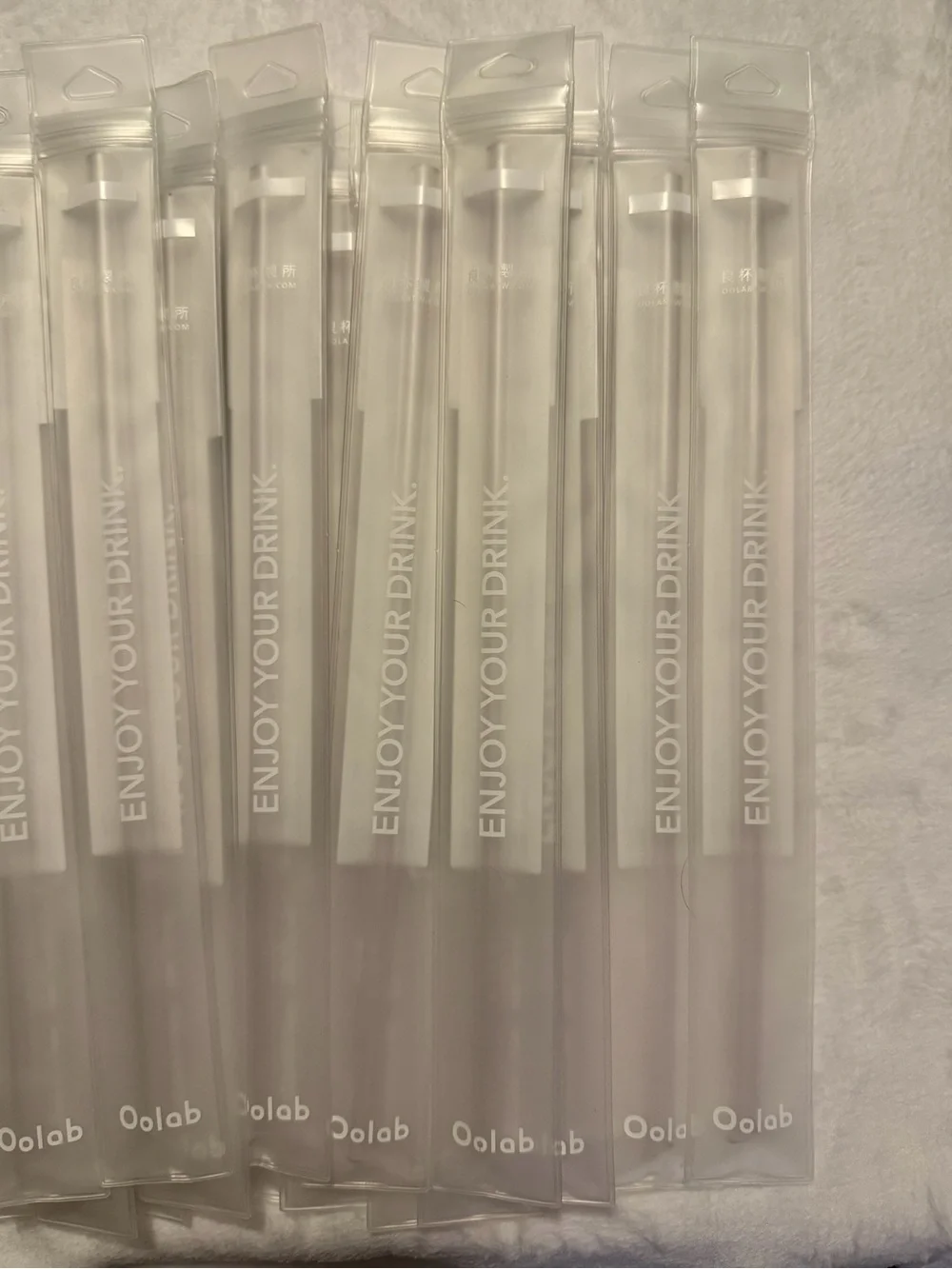 Lot of 40 OOLAB Ecozen Reusable Slanted Straws NEW